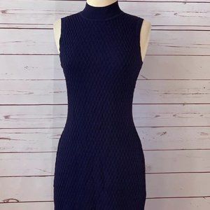 Adelyn Rae Navy Blue Bodycon Textured Dress